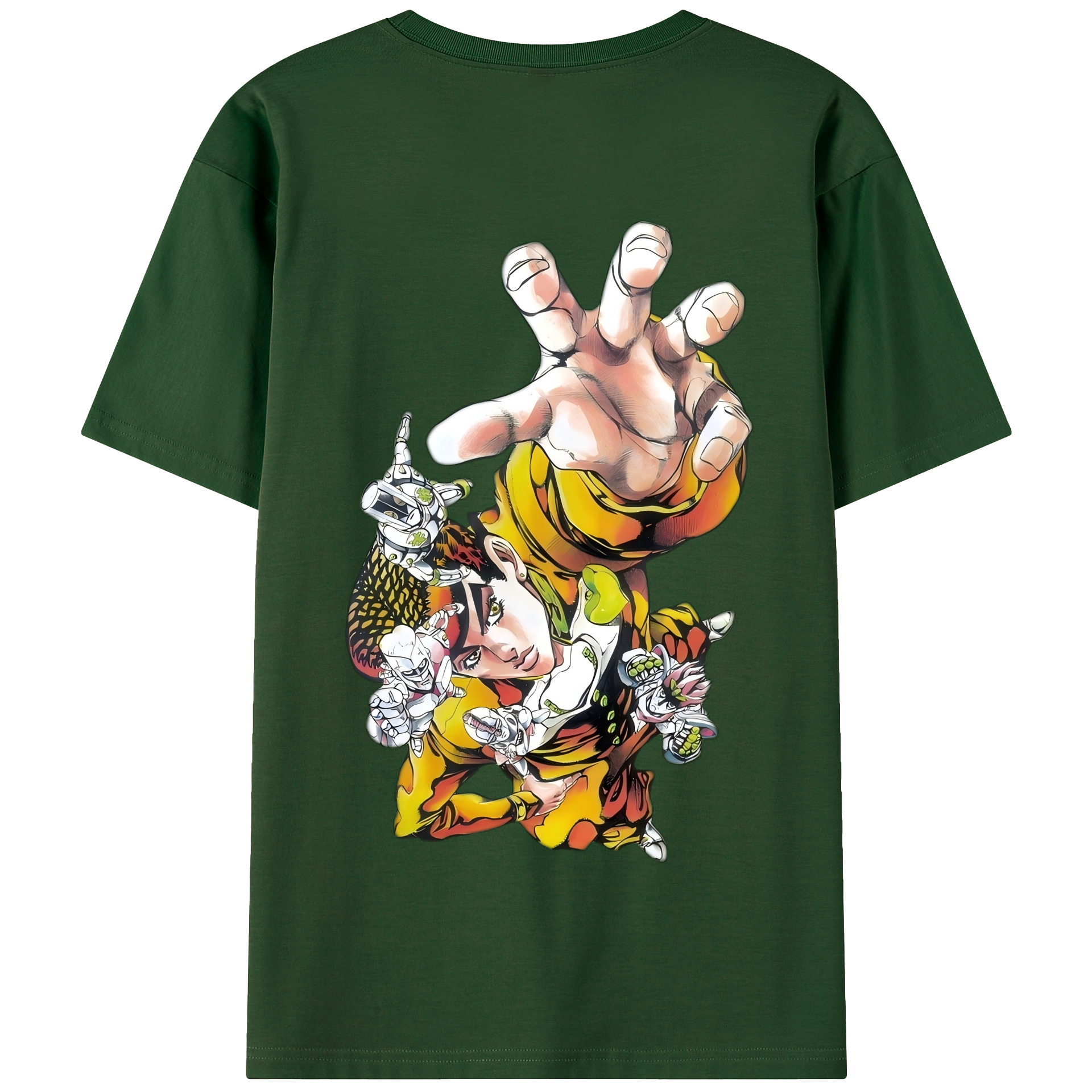 （画像用） ジョジョの奇妙な冒険 ひがしかた じょうすけ JoJo's Bizarre Adventure Higashikata Josuke 綿100％半袖Tシャツ（背面プリント）